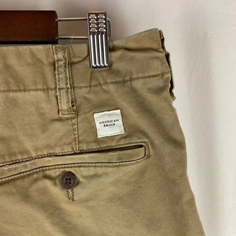 American‎ Eagle Pants Mens 34x32 (34x30) Khaki Original Straight Flex Chinos